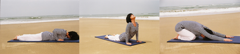Yoga Yveline Crépeau plage tapis bannière